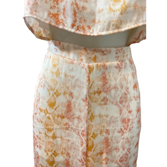 New Spaghetti Strap Cropped Top and Elastic Waist Flowy Pants 2 pc Set Large - Picture 3 of 8